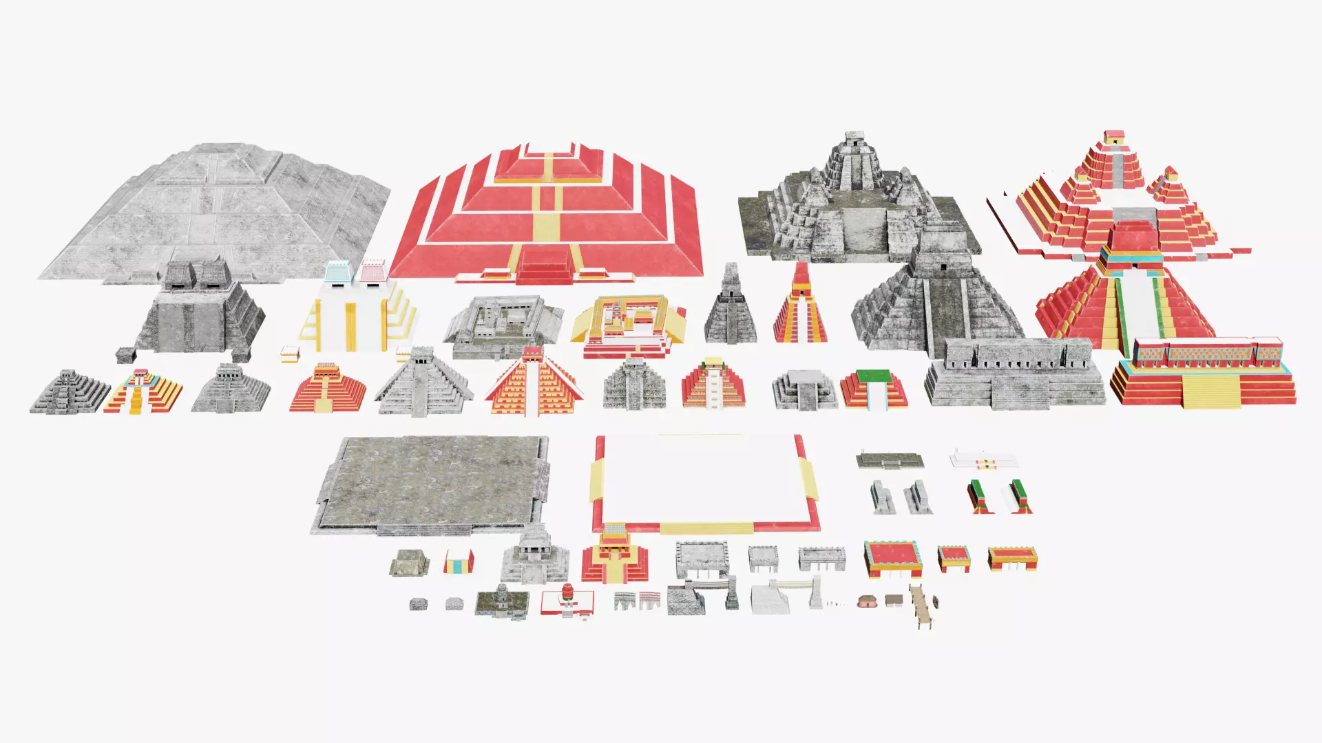 Mayan - Aztec Collection Low-poly 3D model_0