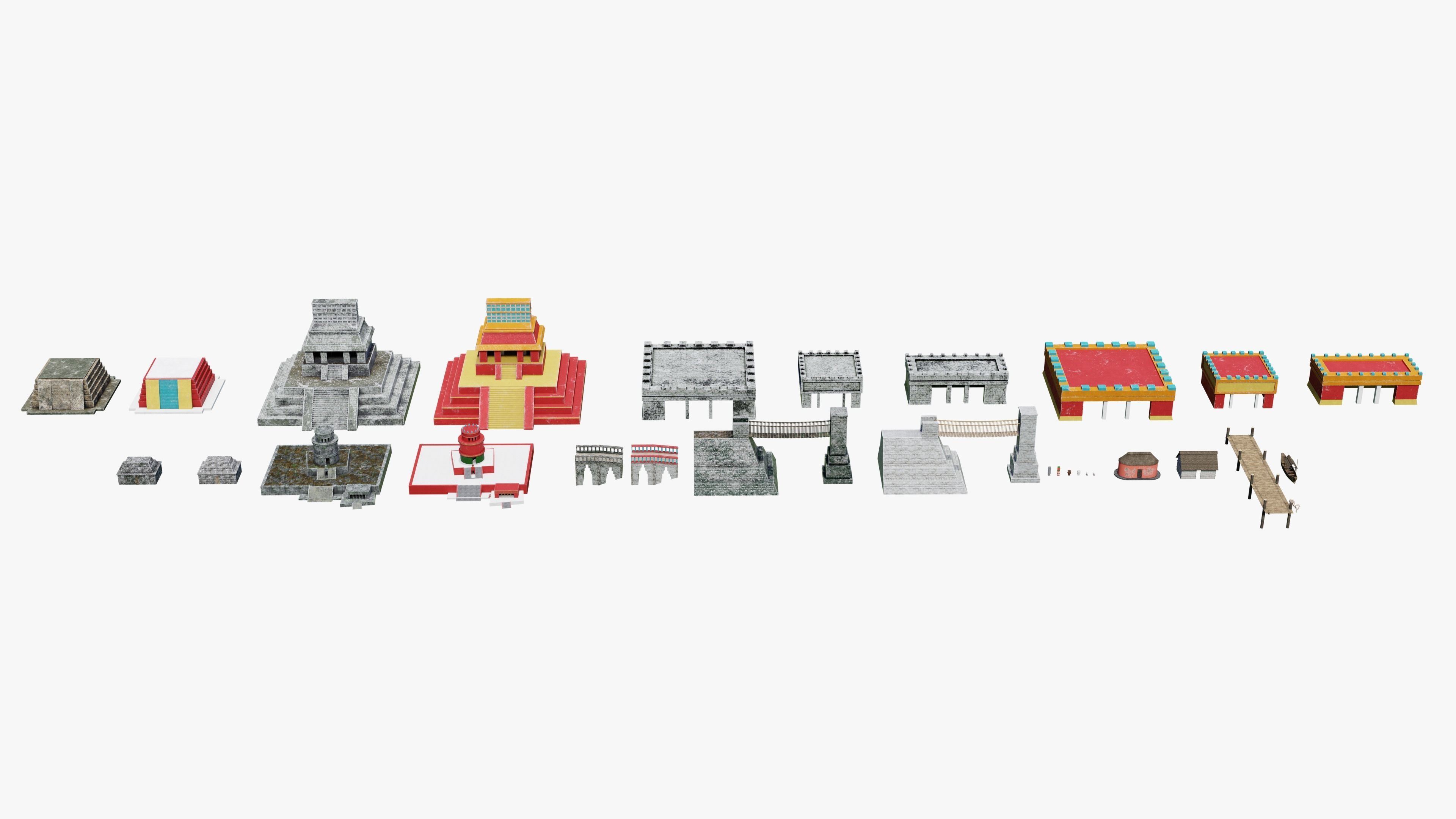 Mayan - Aztec Collection Low-poly 3D model_9