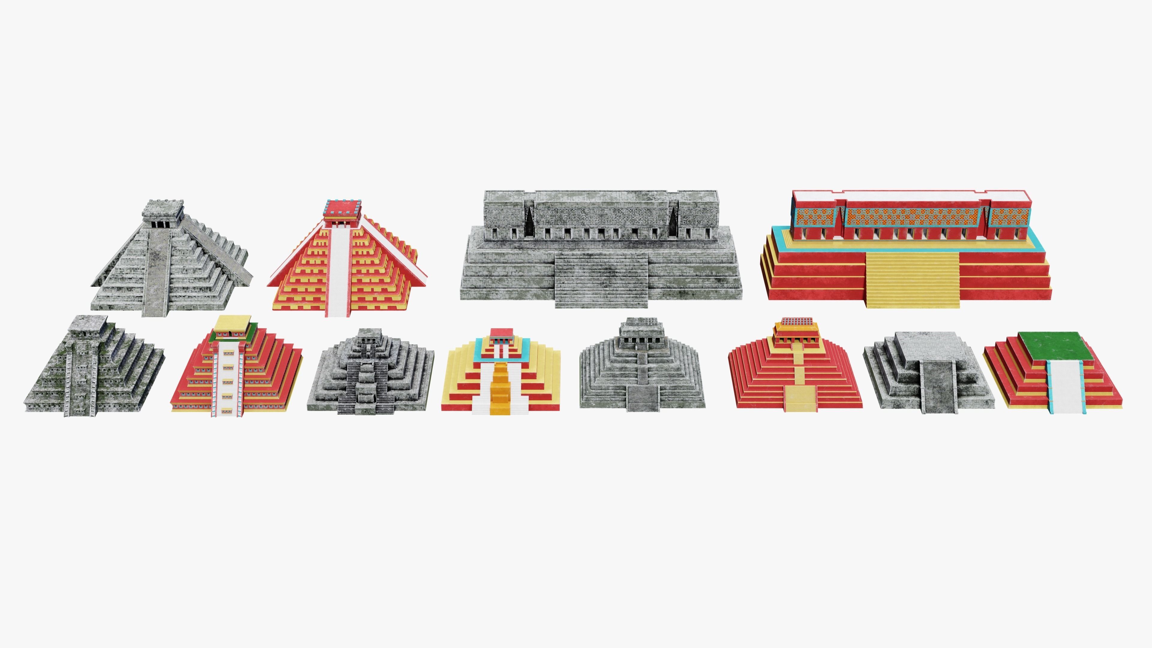 Mayan - Aztec Collection Low-poly 3D model_11