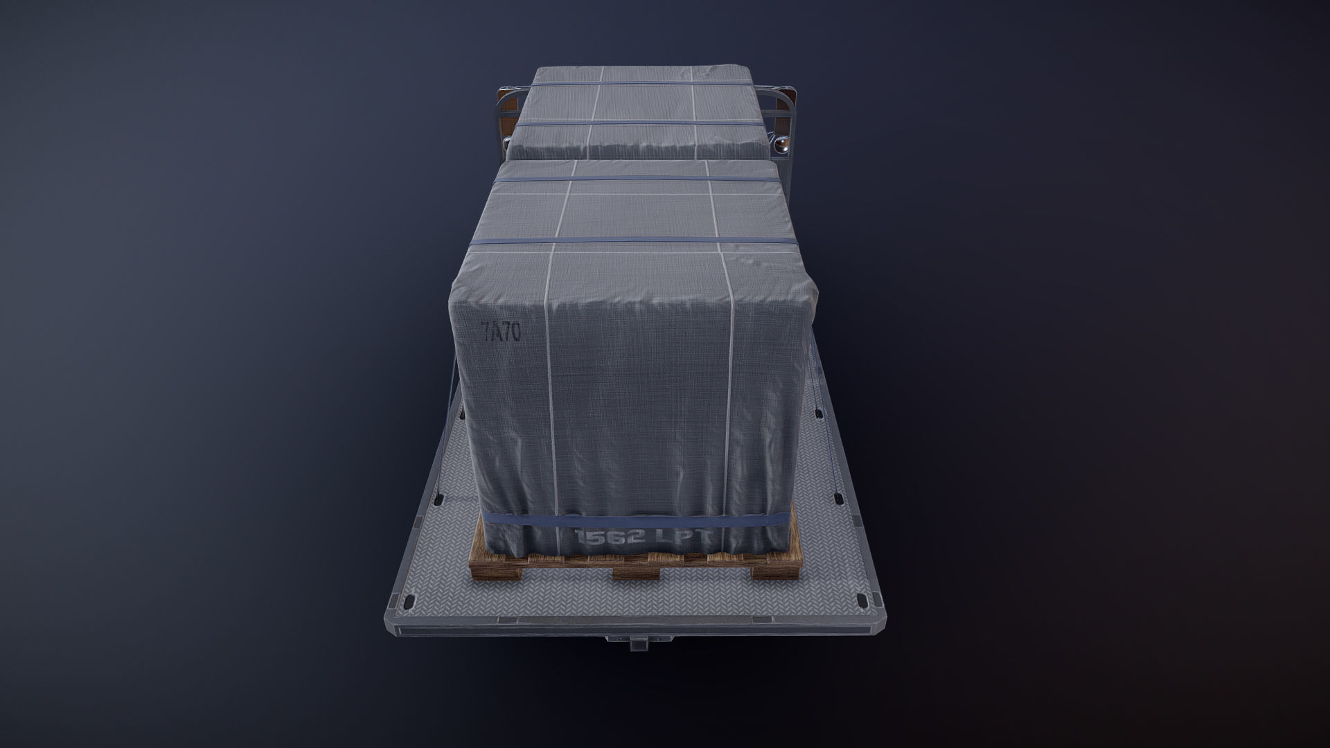 80s Industrial flatbed truck Low-poly 3D model_32