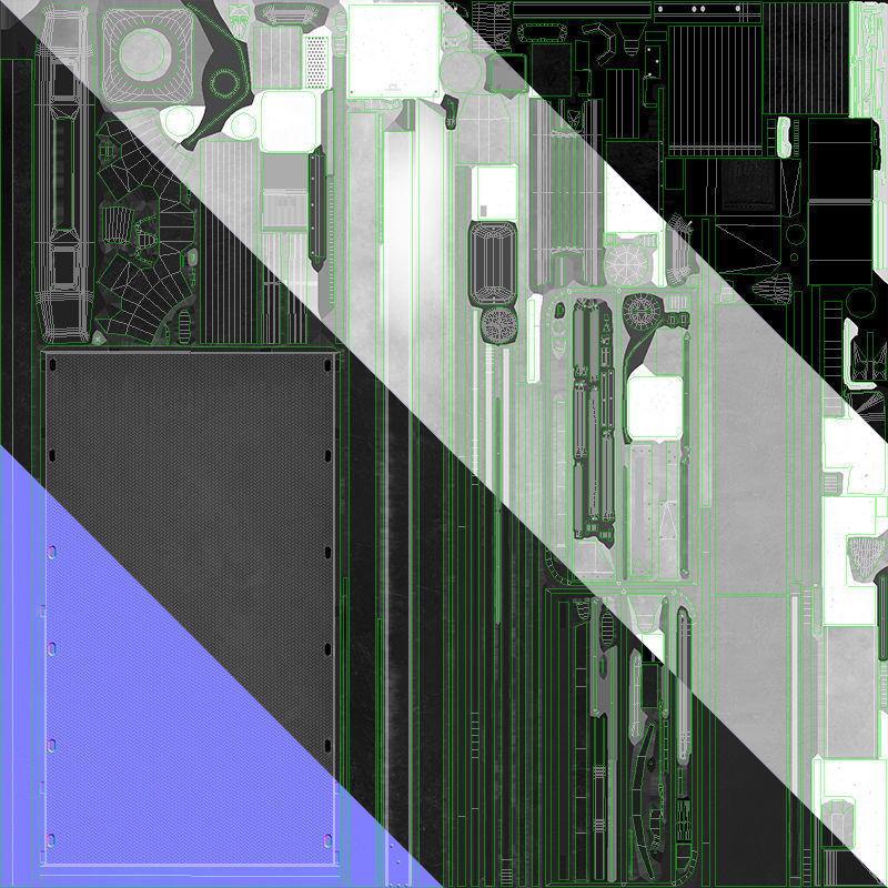 80s Industrial flatbed truck Low-poly 3D model_61