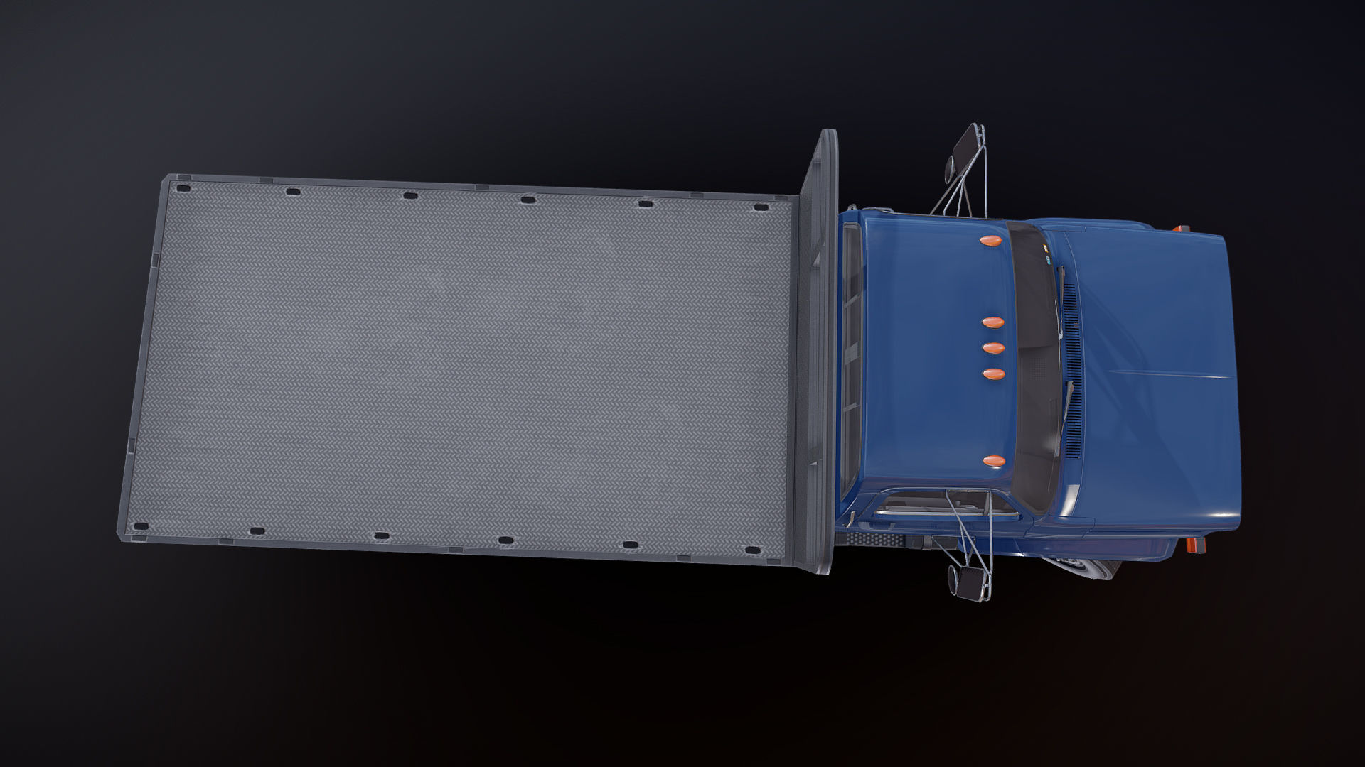 80s Industrial flatbed truck Low-poly 3D model_35