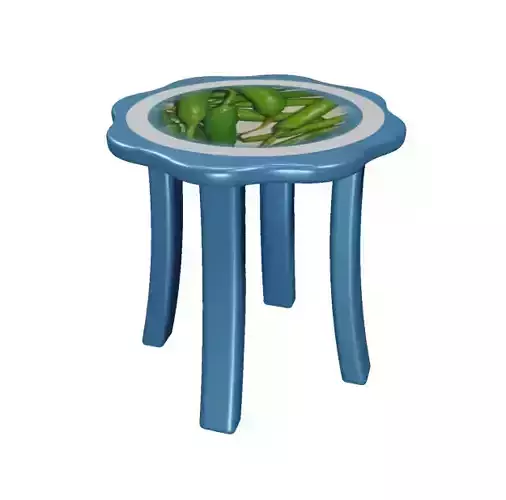 Astonishing Round Flower Table 3D model