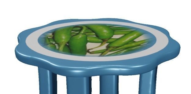 Astonishing Round Flower Table 3D model_2