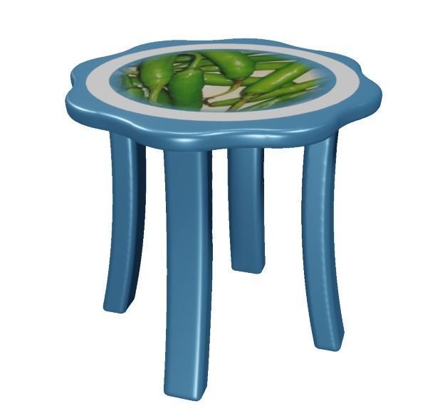 Astonishing Round Flower Table 3D model_1
