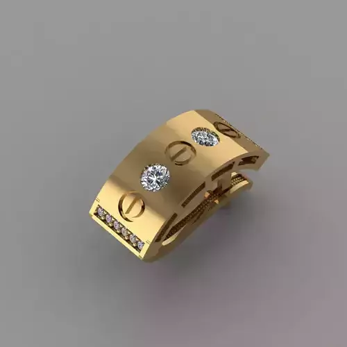 Earrings gold ring with diamonds