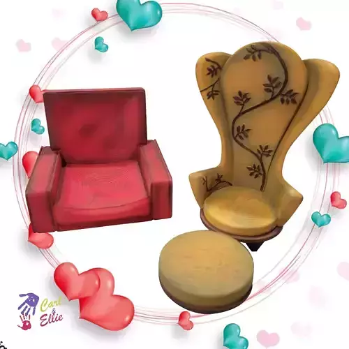 Carl and Ellie Armchairs STL Files for 3D Printing 3D print model