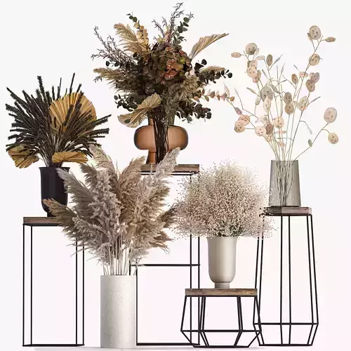 Collection of bouquets of dried flowers 208