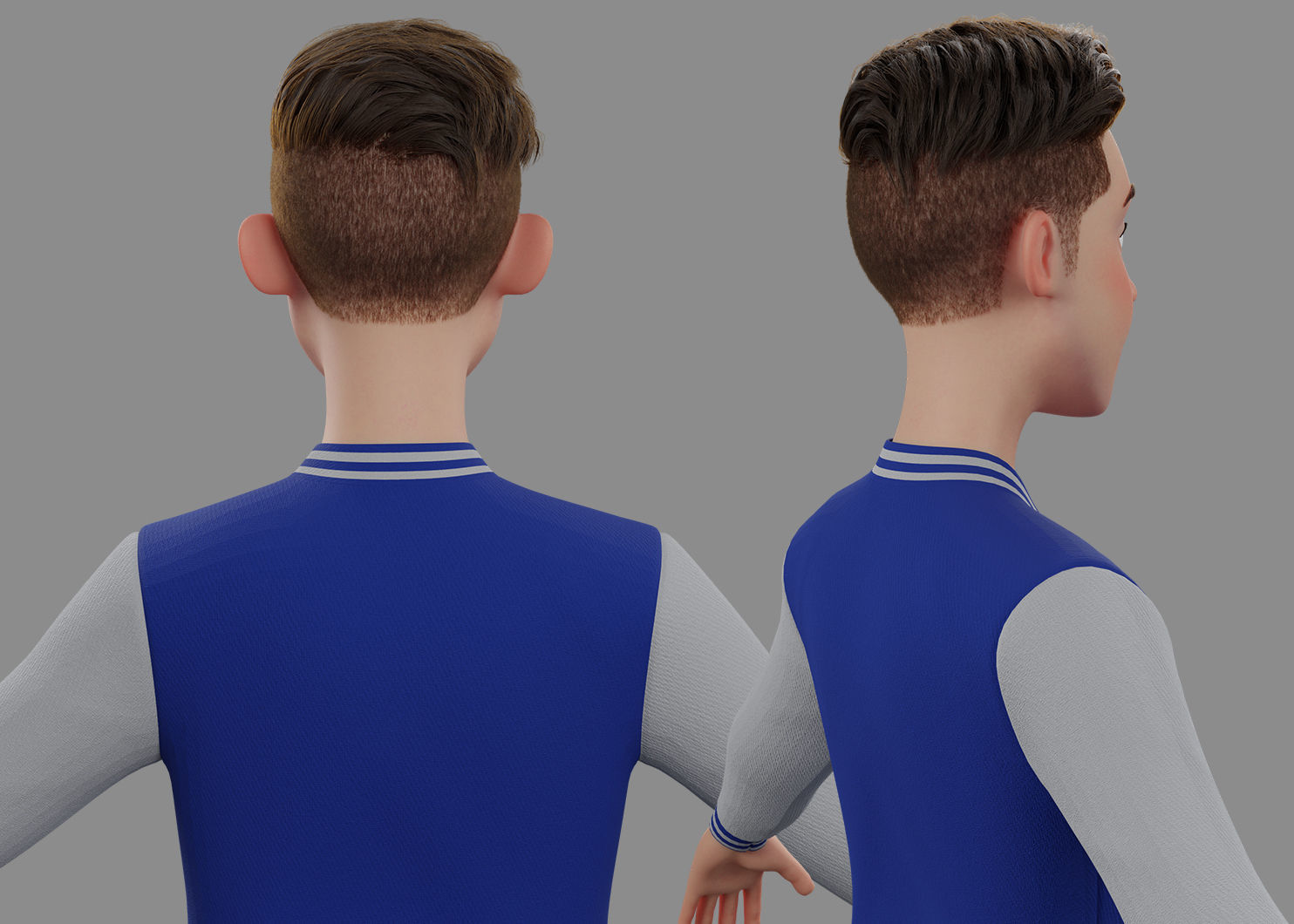 Stylized Boy Rigged 3D model_17