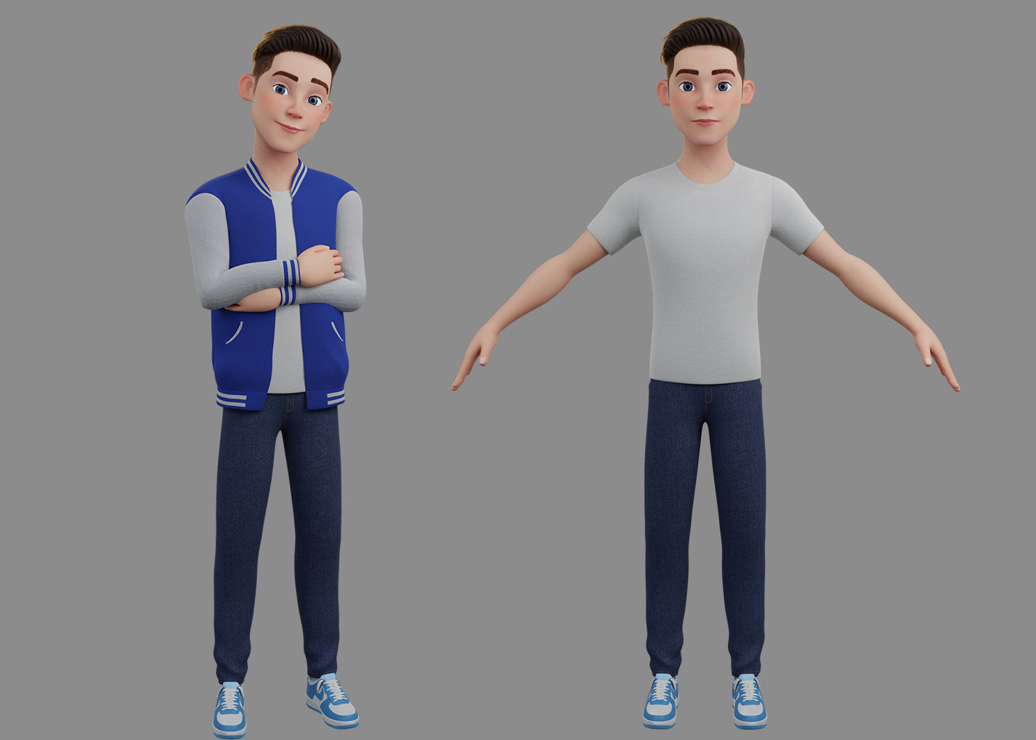 Stylized Boy Rigged 3D model_4
