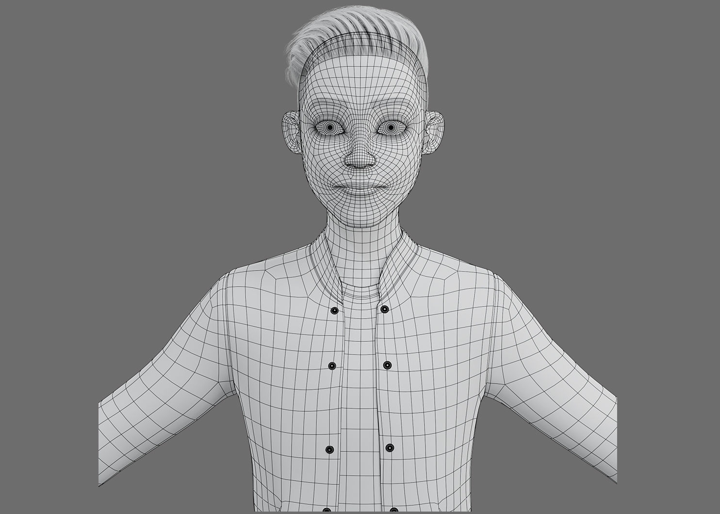 Stylized Boy Rigged 3D model_13