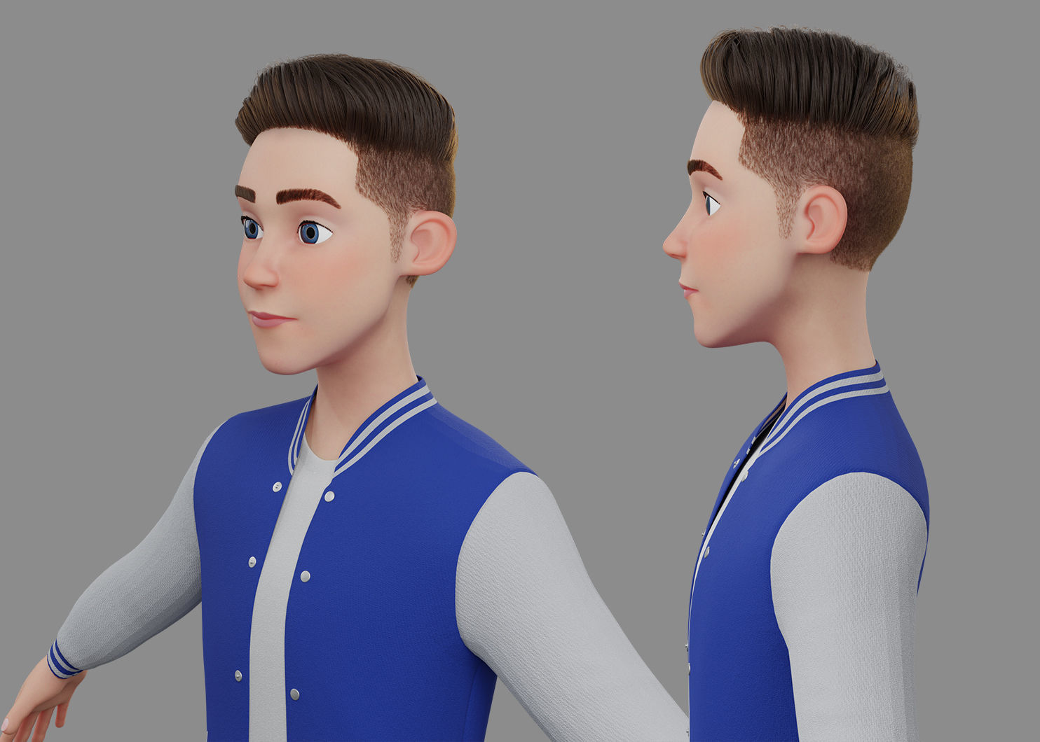 Stylized Boy Rigged 3D model_16