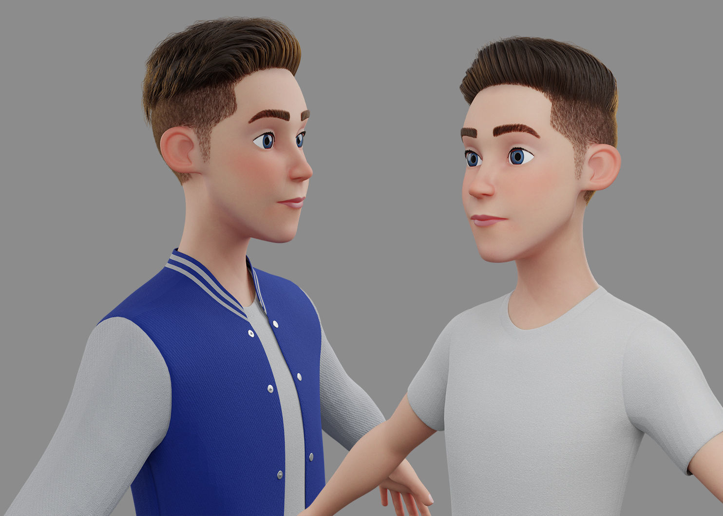 Stylized Boy Rigged 3D model_18