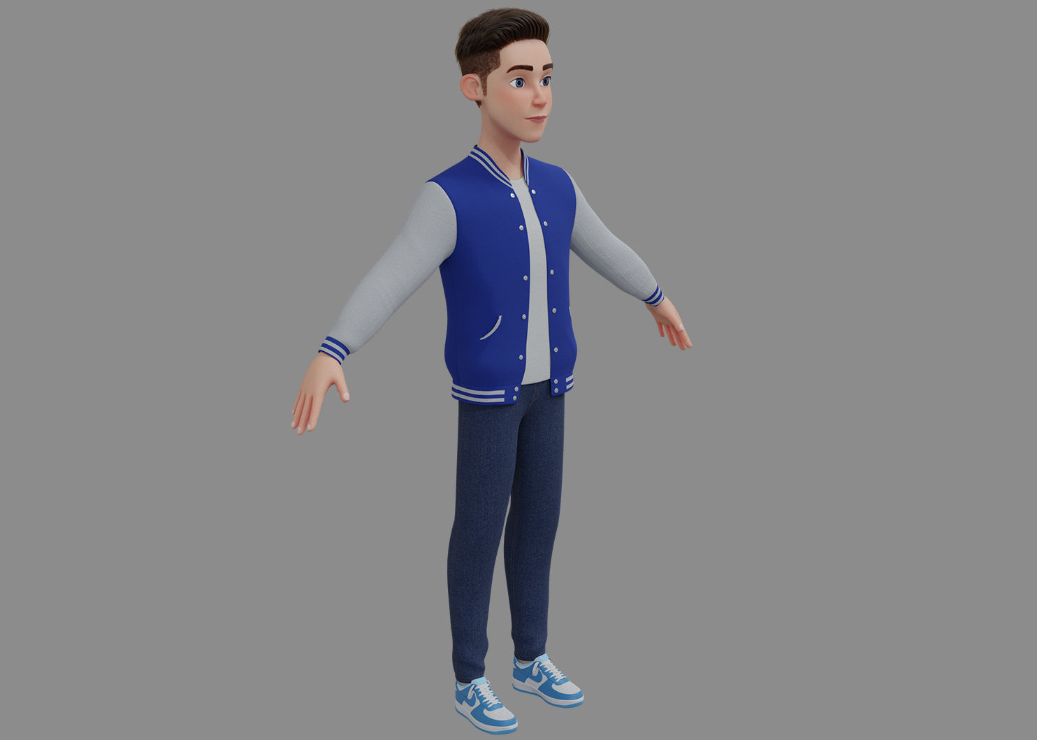 Stylized Boy Rigged 3D model_12