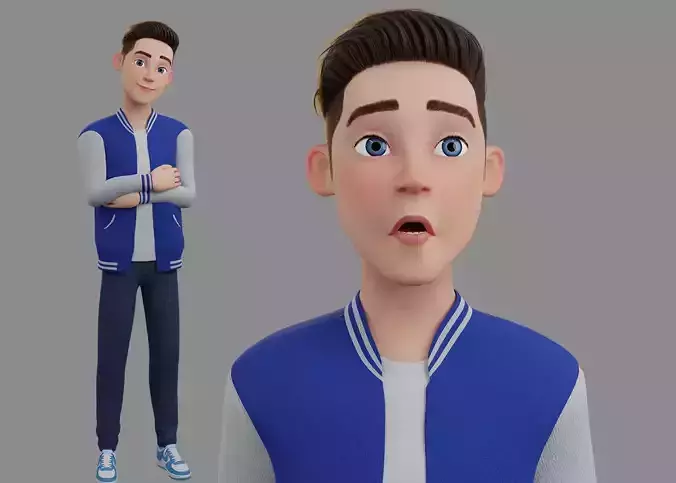 Stylized Boy Rigged 3D model