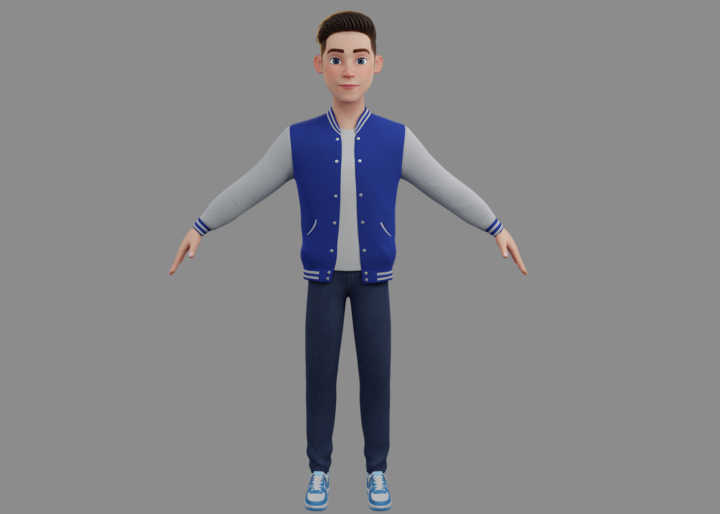 Stylized Boy Rigged 3D model_7