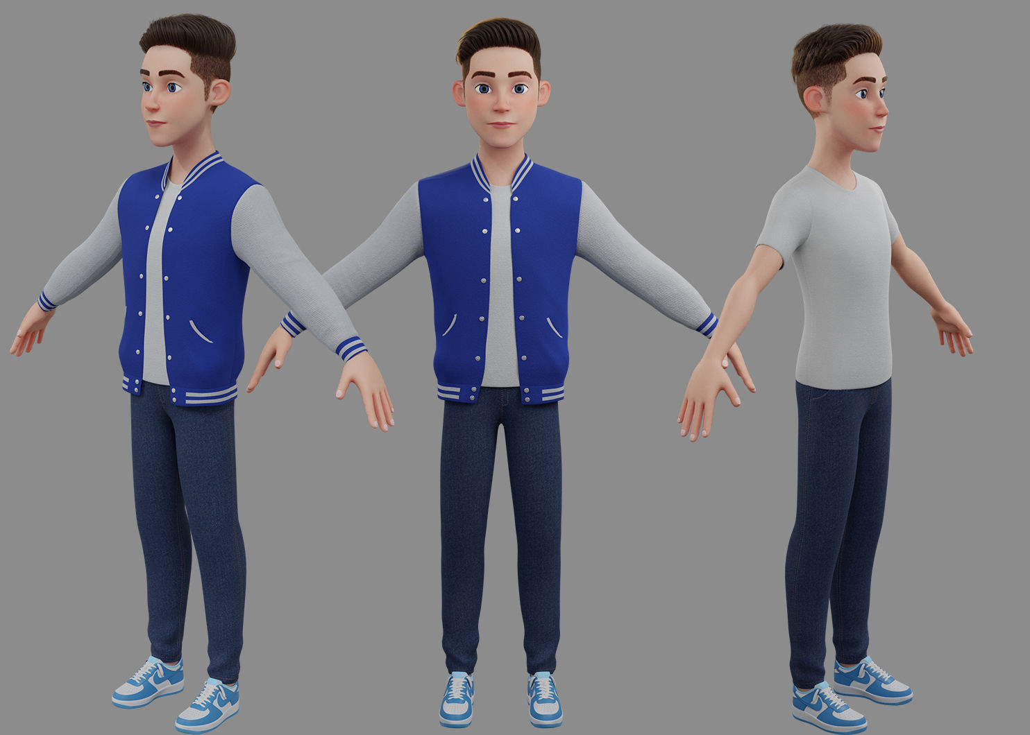 Stylized Boy Rigged 3D model_3