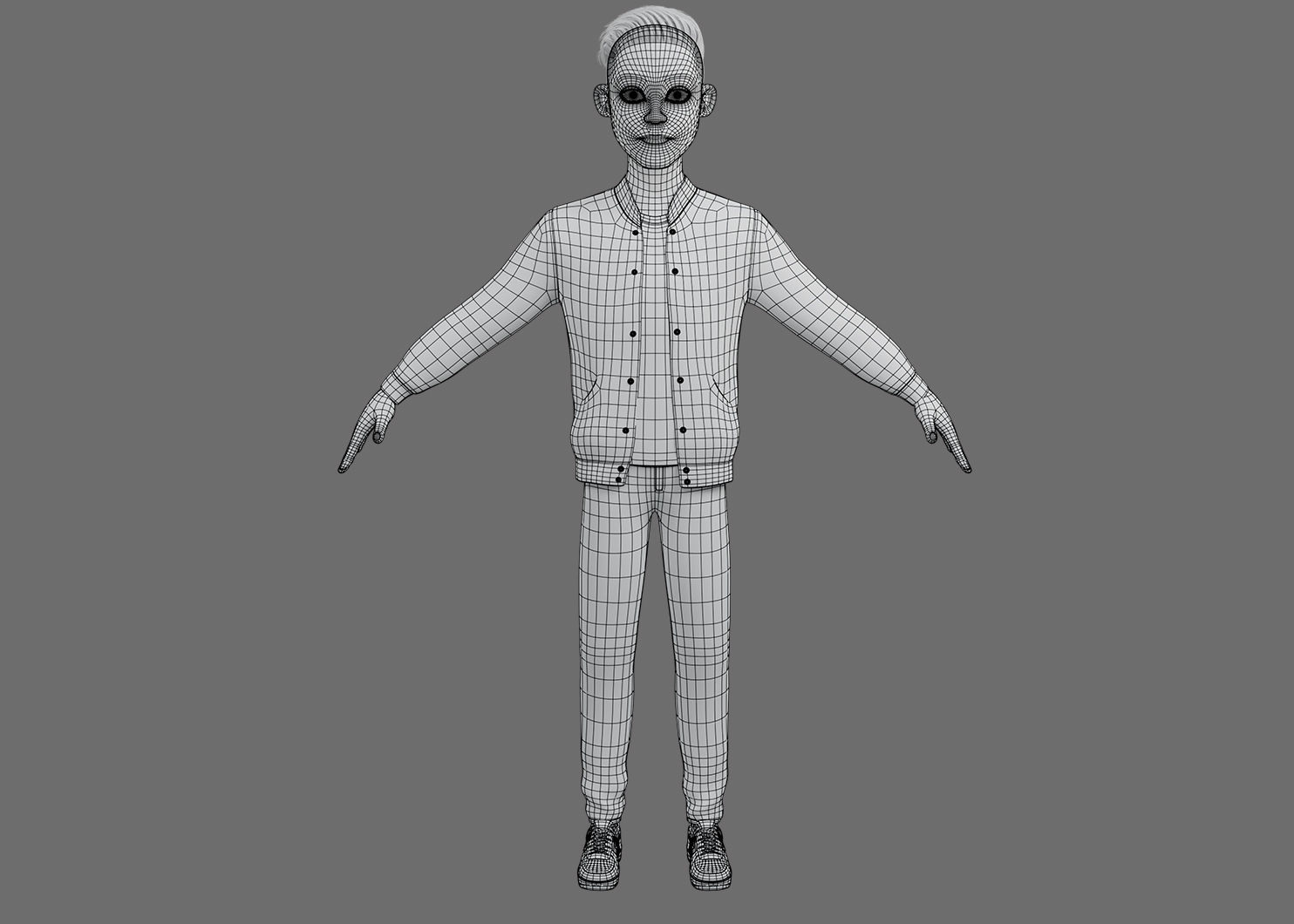 Stylized Boy Rigged 3D model_14