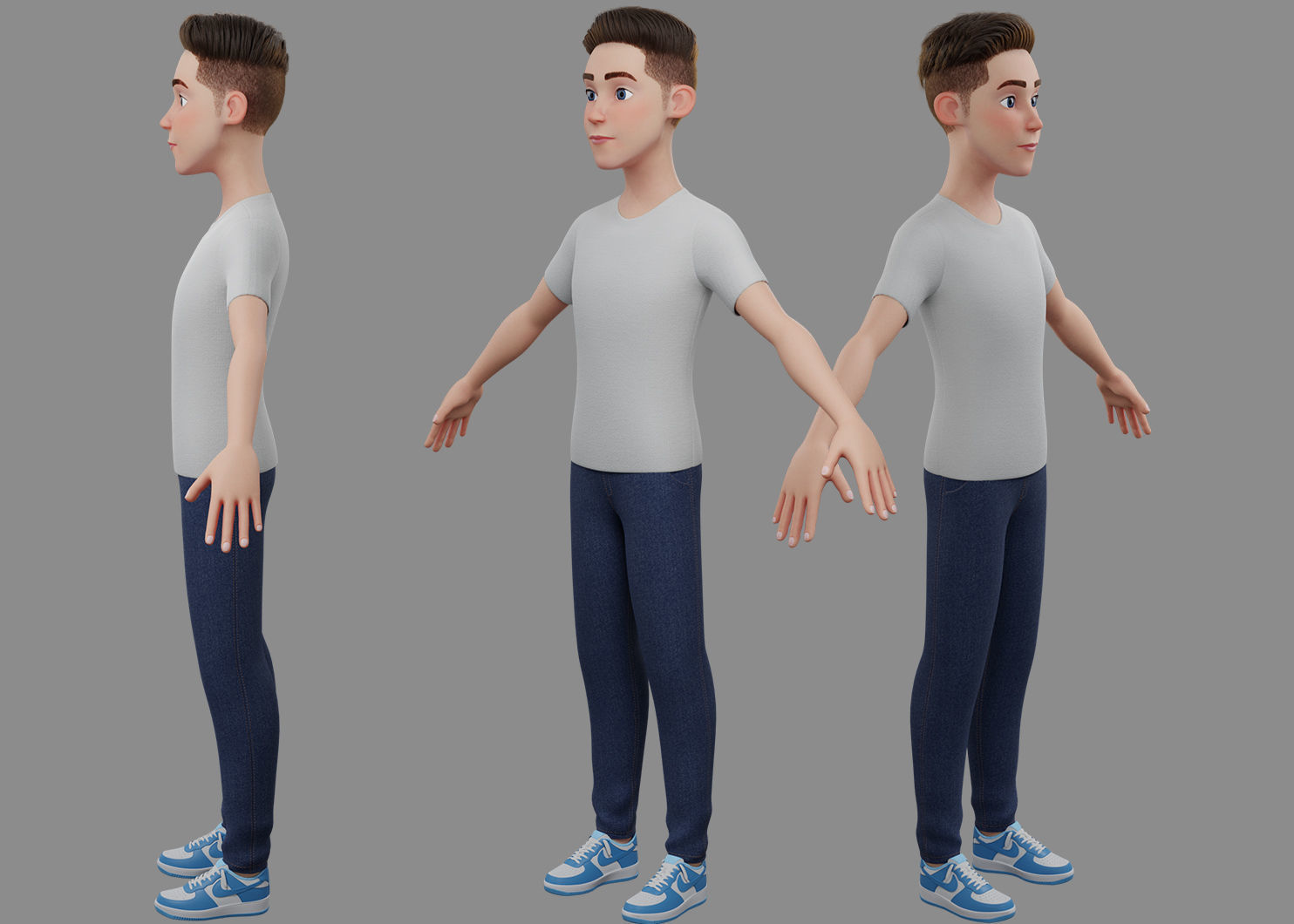 Stylized Boy Rigged 3D model_6