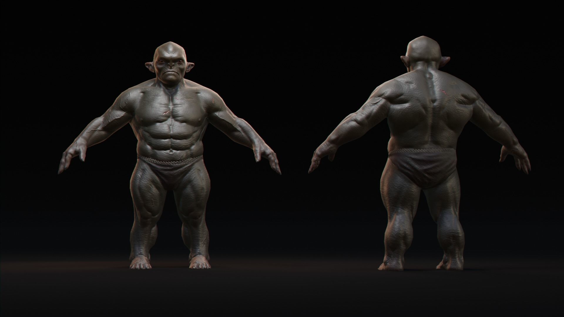 Small Goblin Low-poly 3D model_4