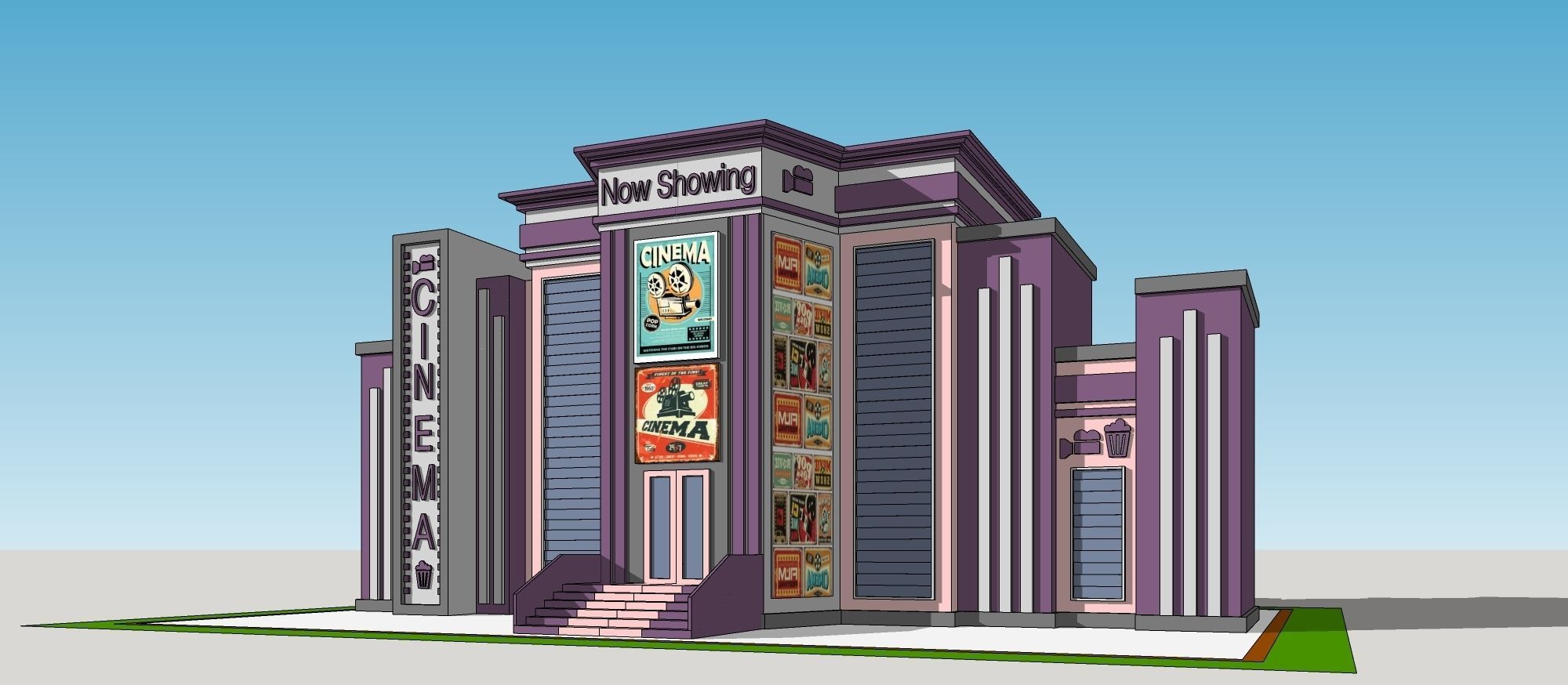 Cinema Building 3D model_12