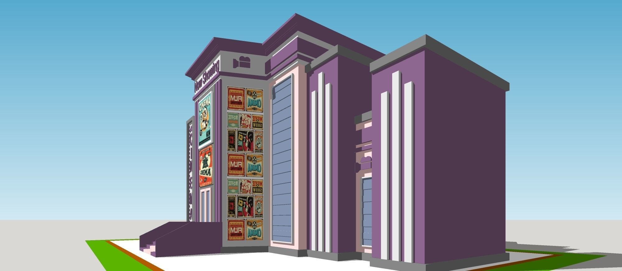 Cinema Building 3D model_8