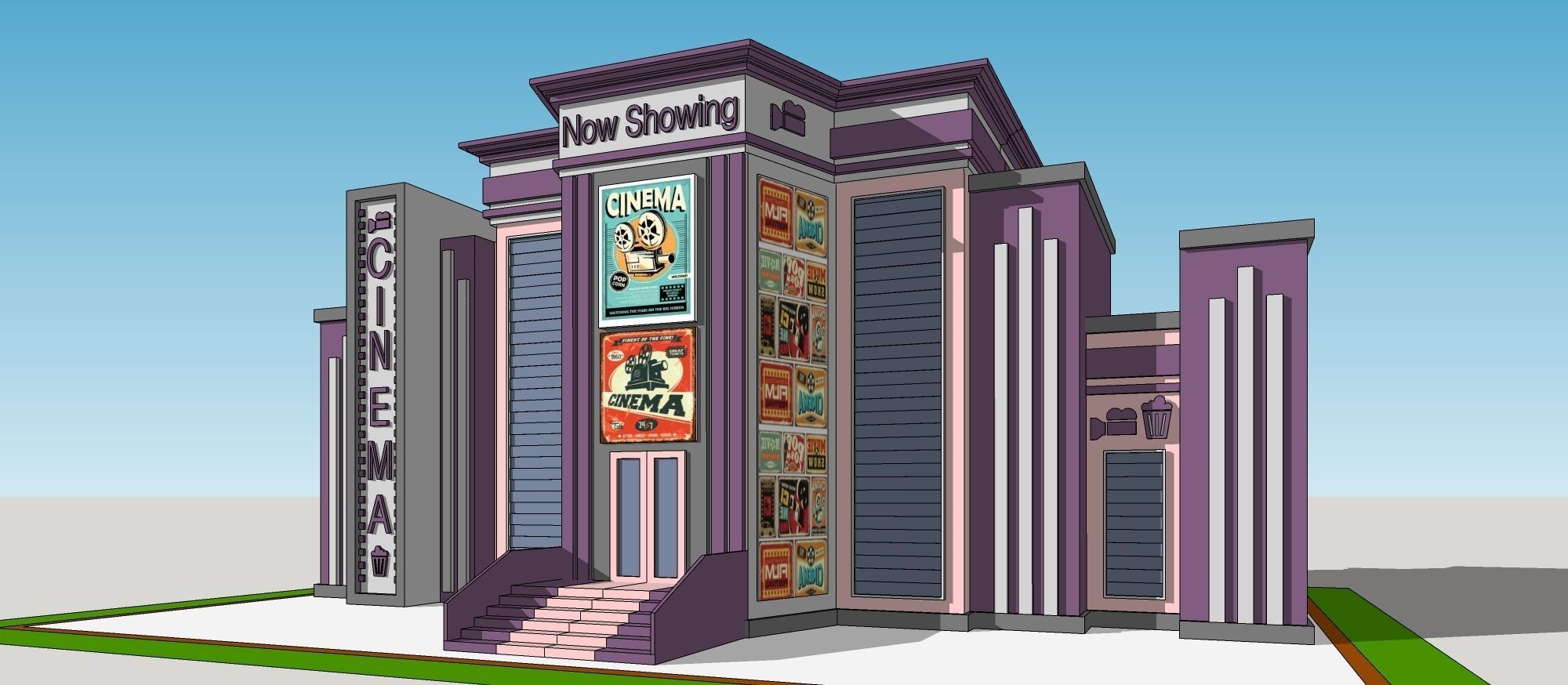 Cinema Building 3D model_5