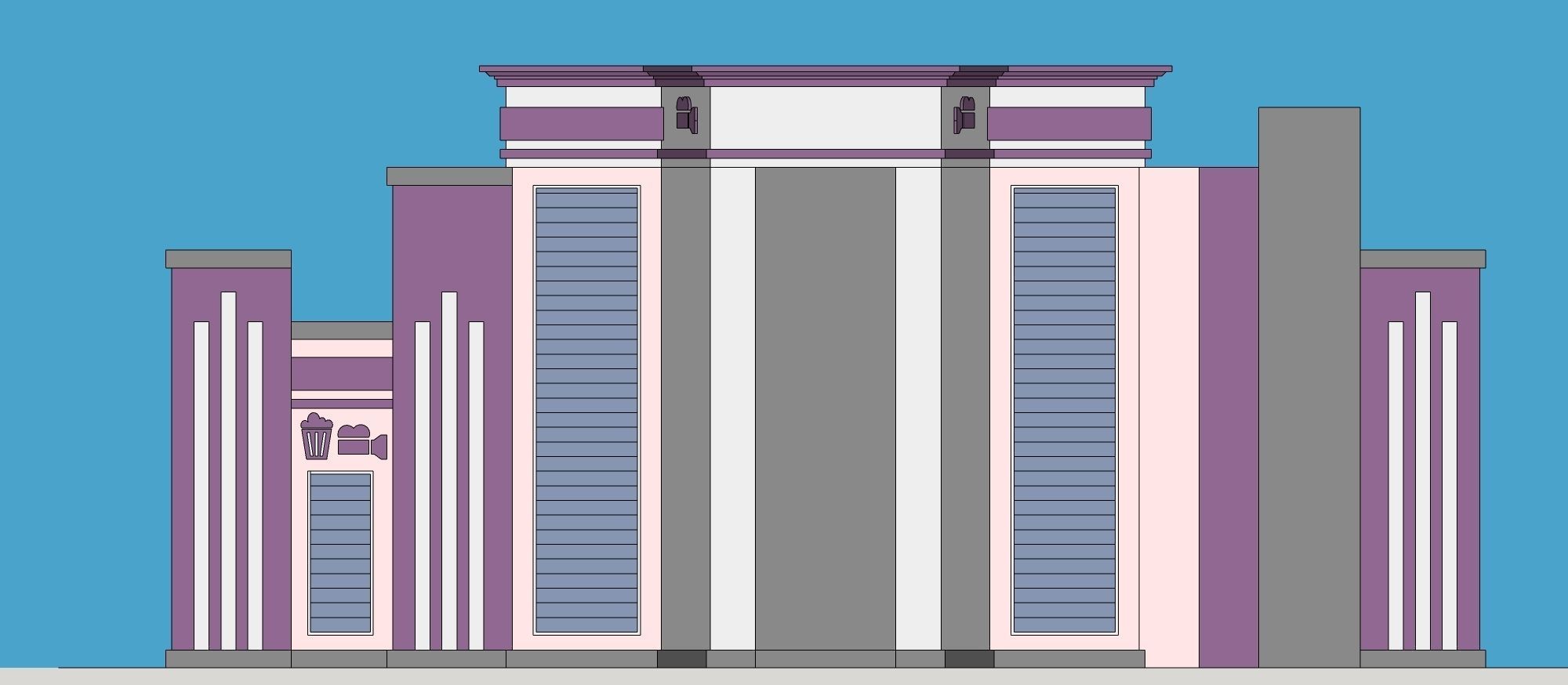 Cinema Building 3D model_9