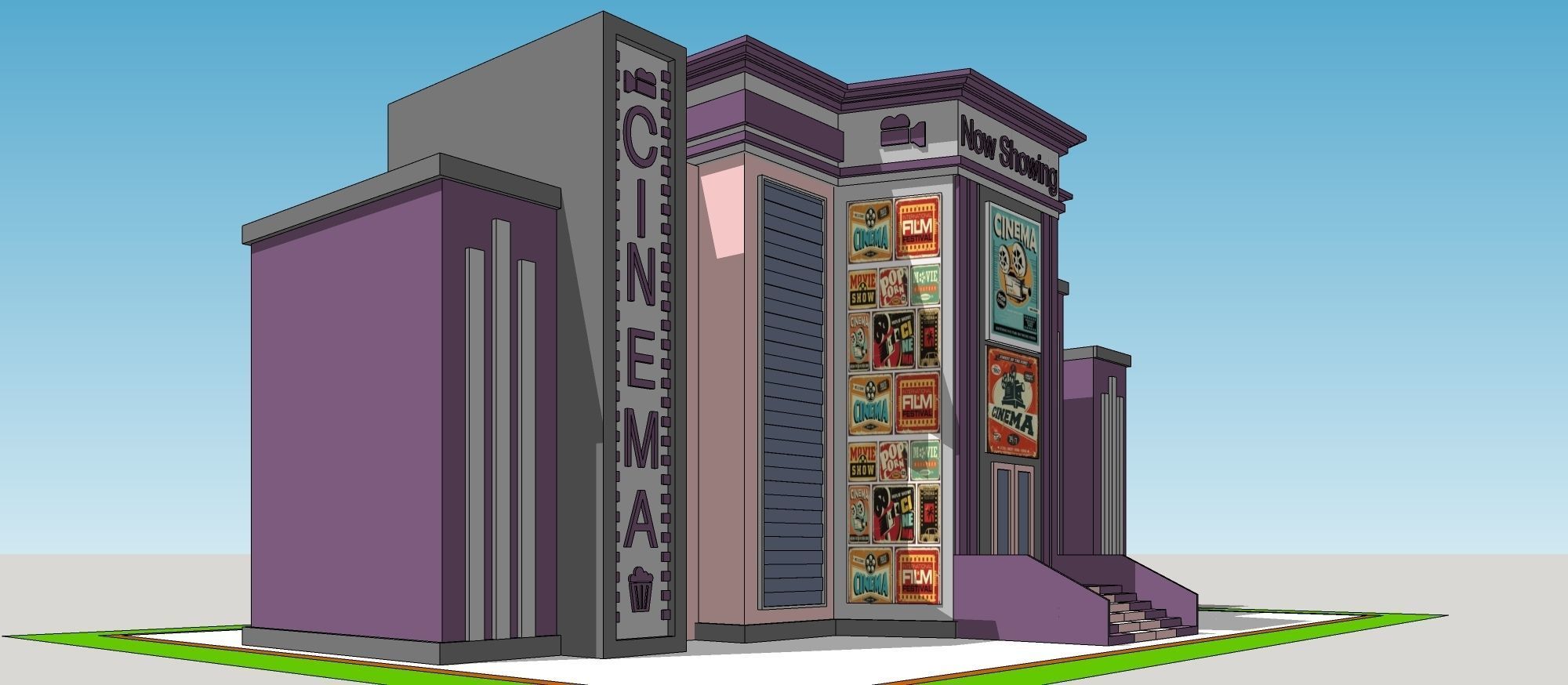 Cinema Building 3D model_6