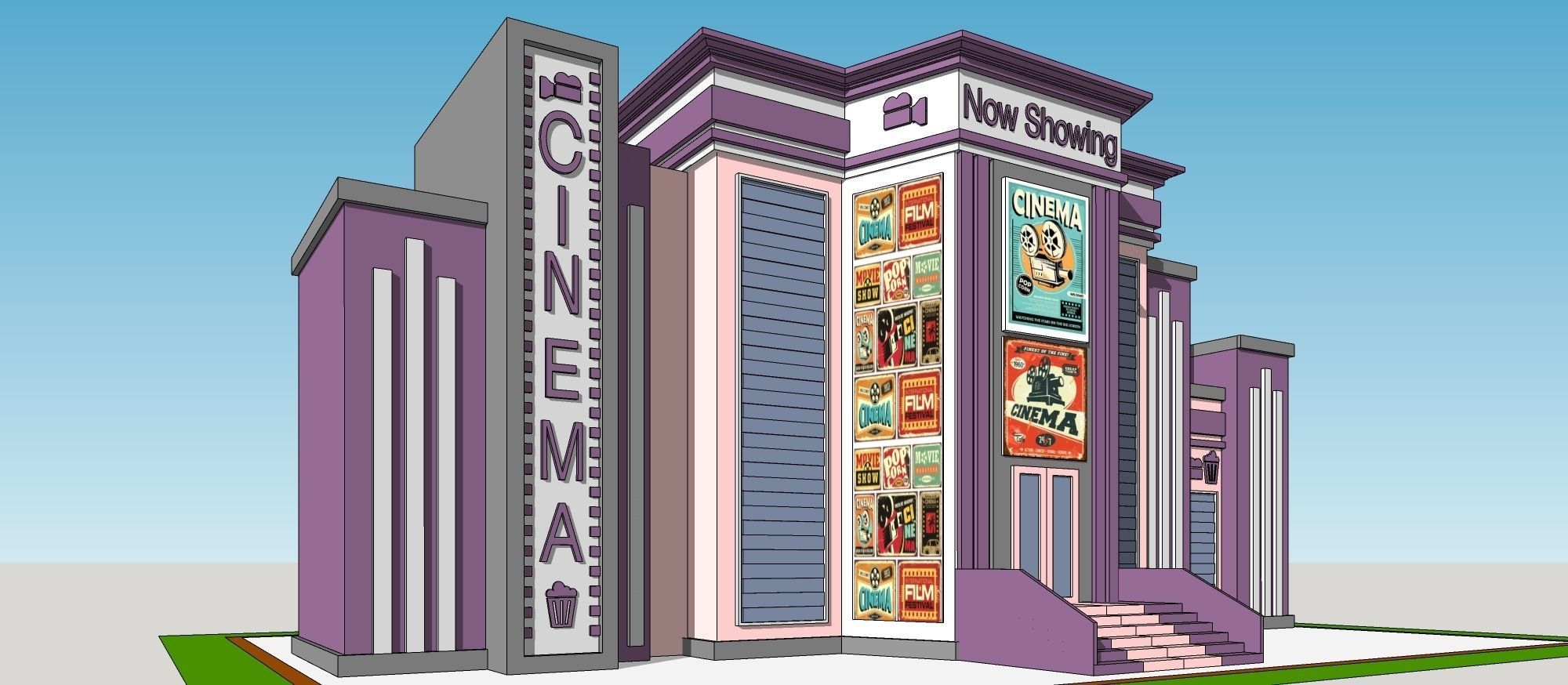 Cinema Building 3D model_14