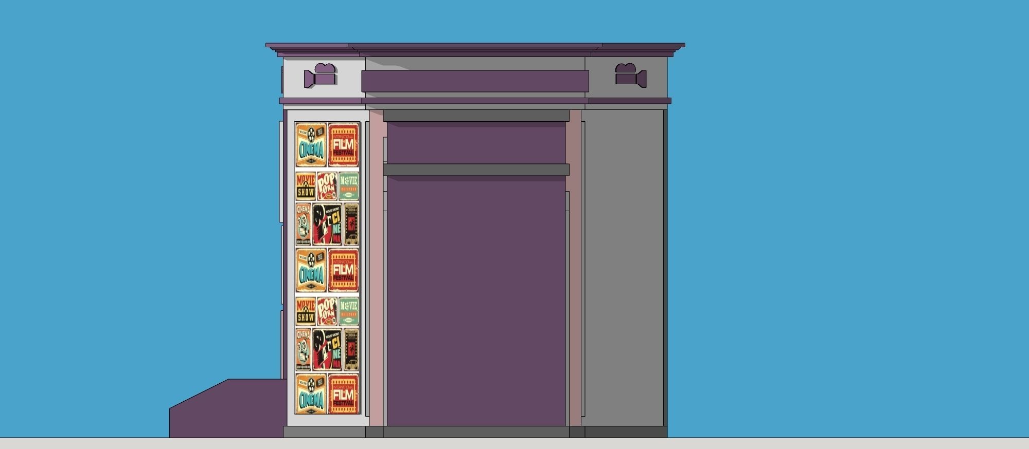 Cinema Building 3D model_10