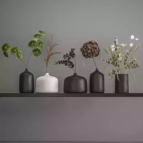 Collection of bouquets of dried flowers 209