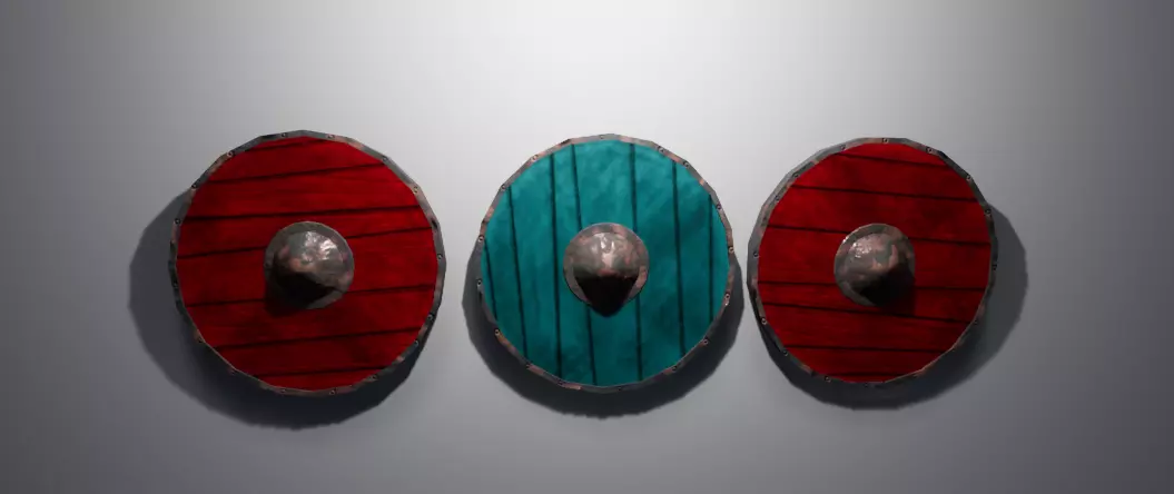 Decorative Round Shield Low-poly 3D model_0