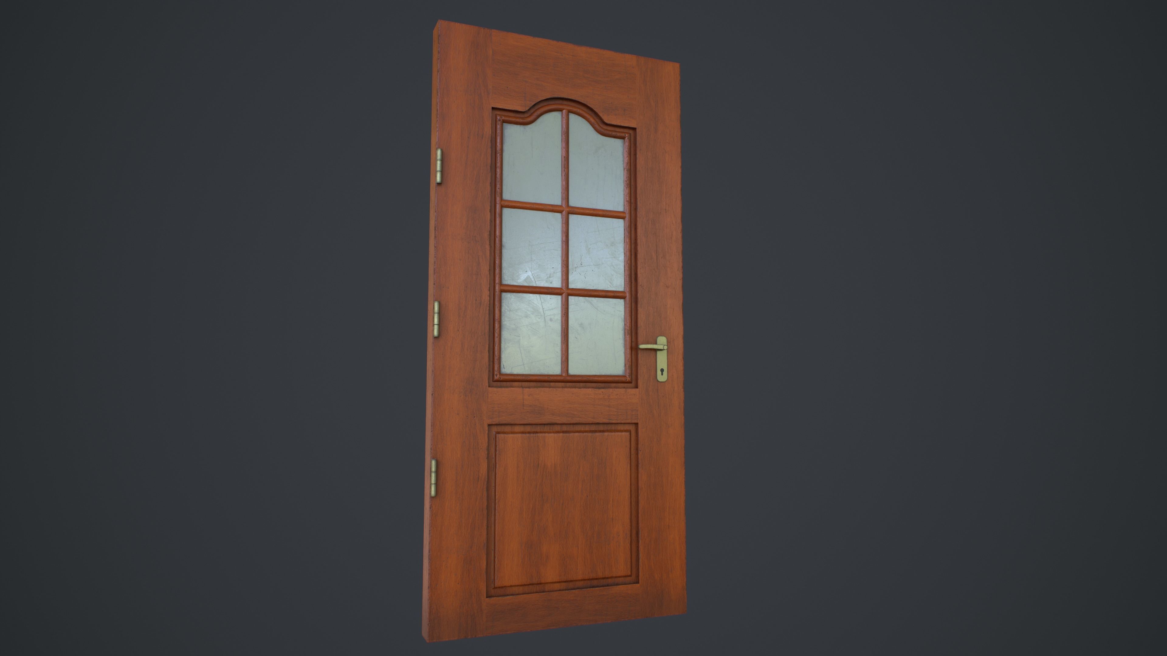 Interior Wooden Doors Set Low-poly 3D model_9