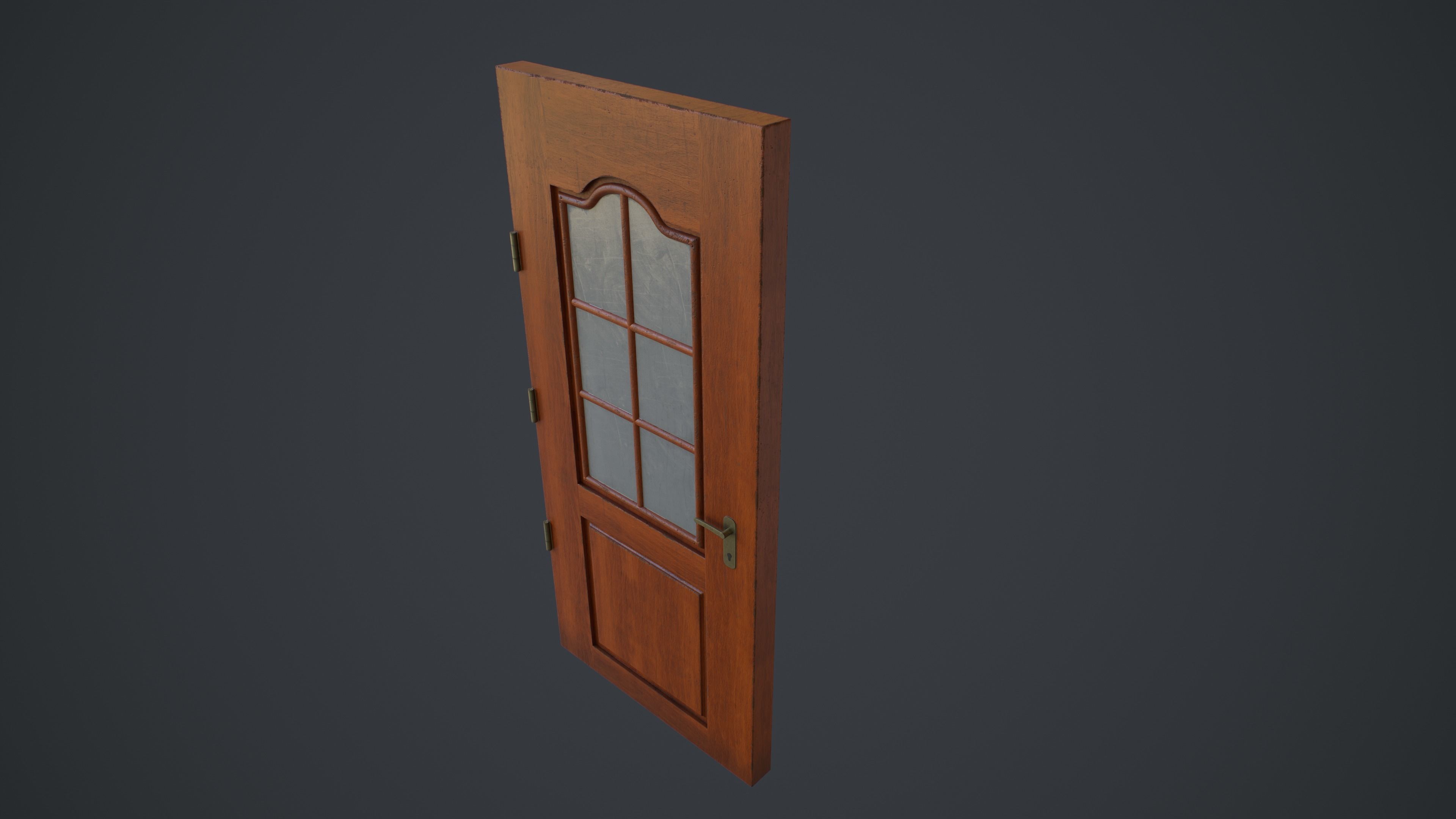 Interior Wooden Doors Set Low-poly 3D model_12