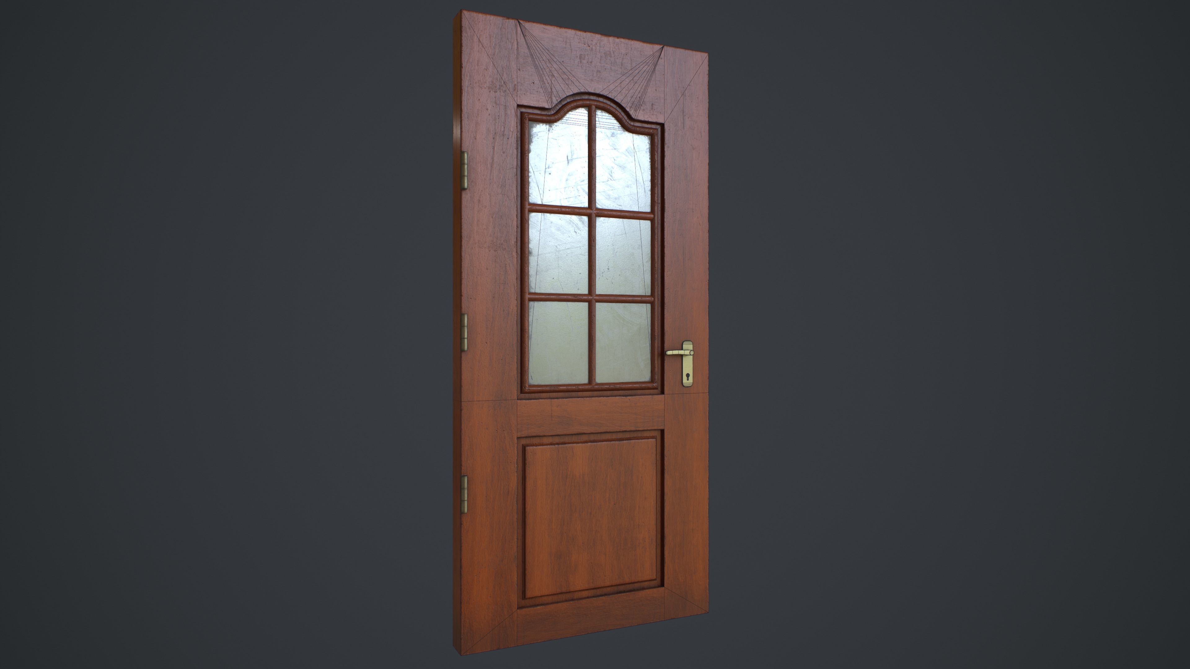 Interior Wooden Doors Set Low-poly 3D model_21