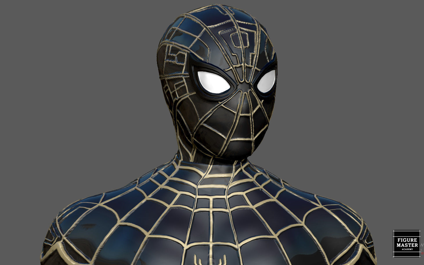 SPIDERMAN NO WAY HOME BLACK GOLD SUIT MCU MARVEL TOM HOLLAND 3D print model_26