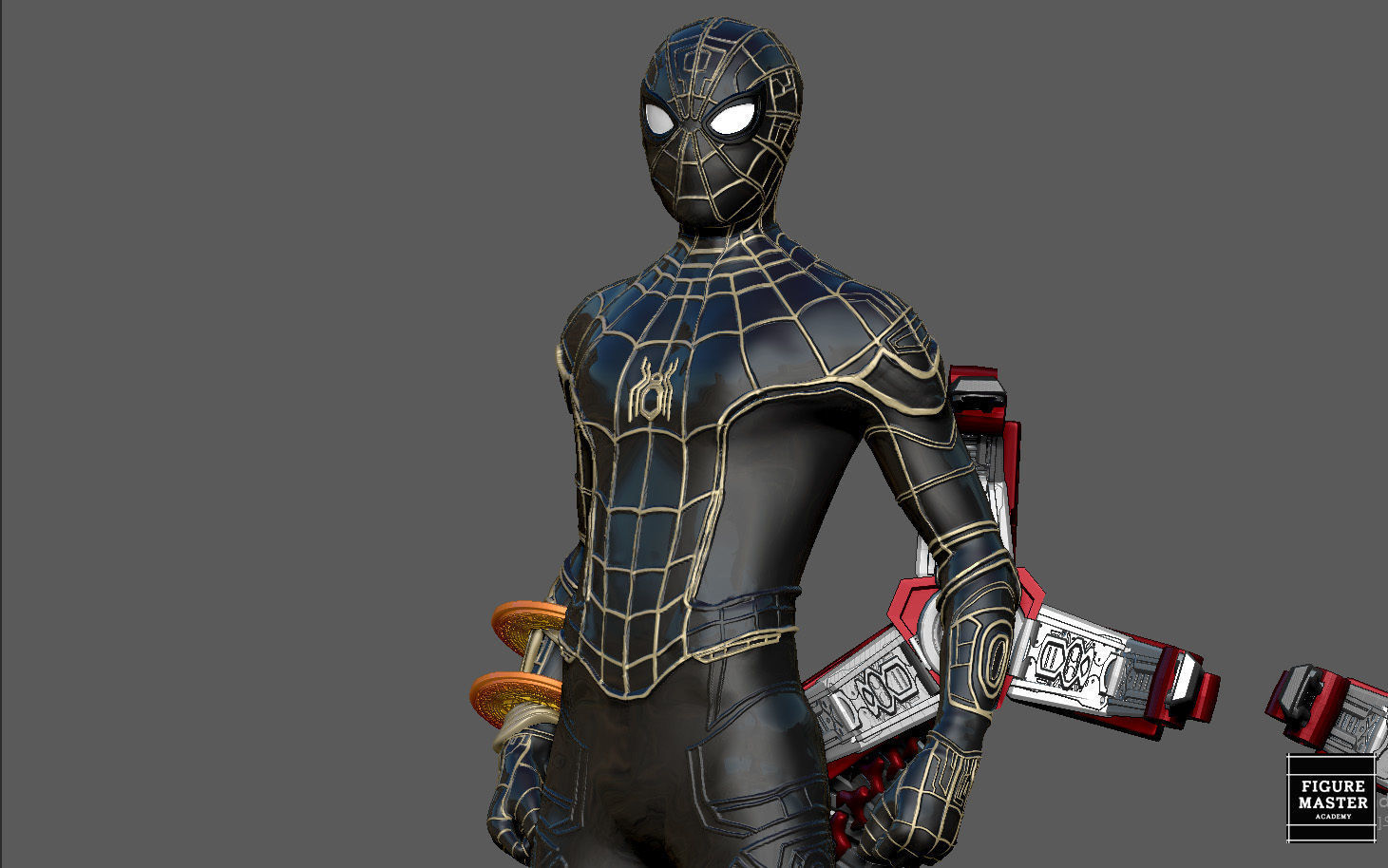 SPIDERMAN NO WAY HOME BLACK GOLD SUIT MCU MARVEL TOM HOLLAND 3D print model_18
