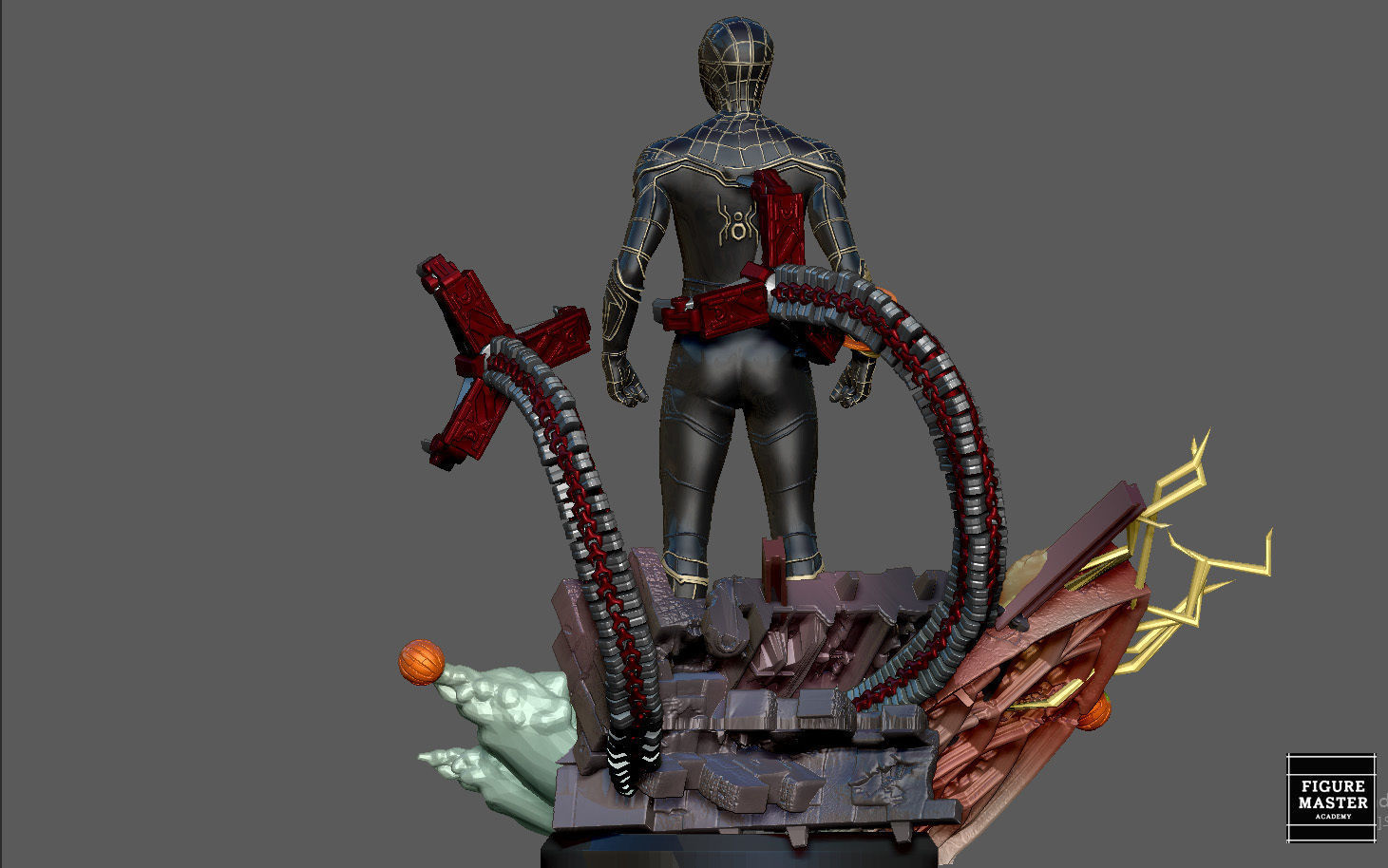 SPIDERMAN NO WAY HOME BLACK GOLD SUIT MCU MARVEL TOM HOLLAND 3D print model_20