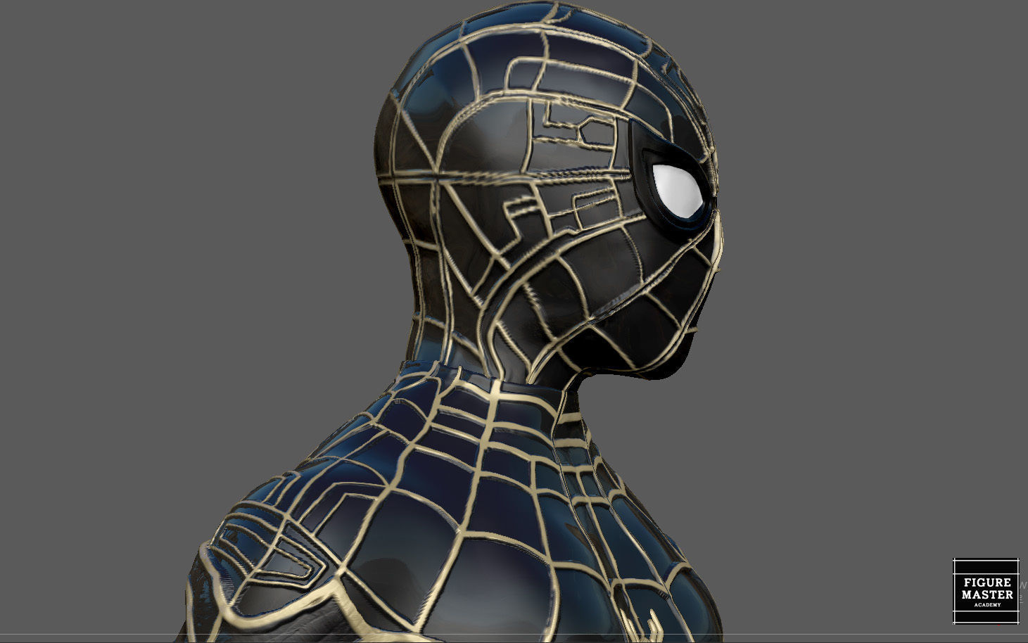 SPIDERMAN NO WAY HOME BLACK GOLD SUIT MCU MARVEL TOM HOLLAND 3D print model_27