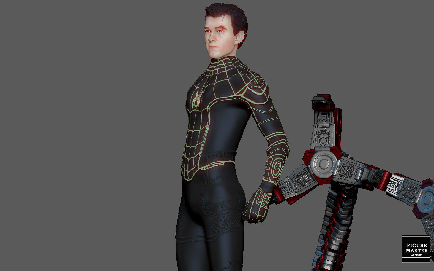 SPIDERMAN NO WAY HOME BLACK GOLD SUIT MCU MARVEL TOM HOLLAND 3D print model_8