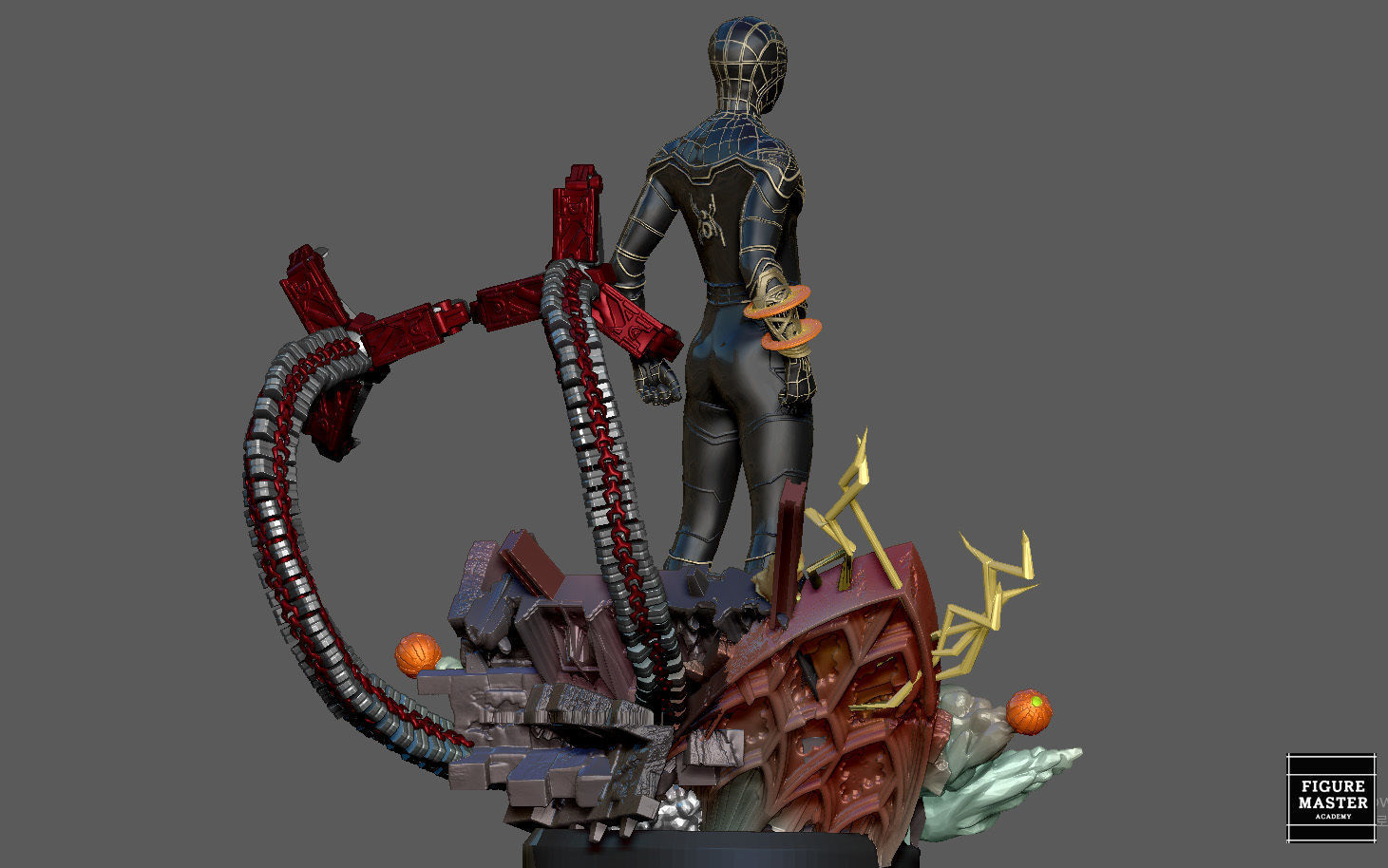 SPIDERMAN NO WAY HOME BLACK GOLD SUIT MCU MARVEL TOM HOLLAND 3D print model_15