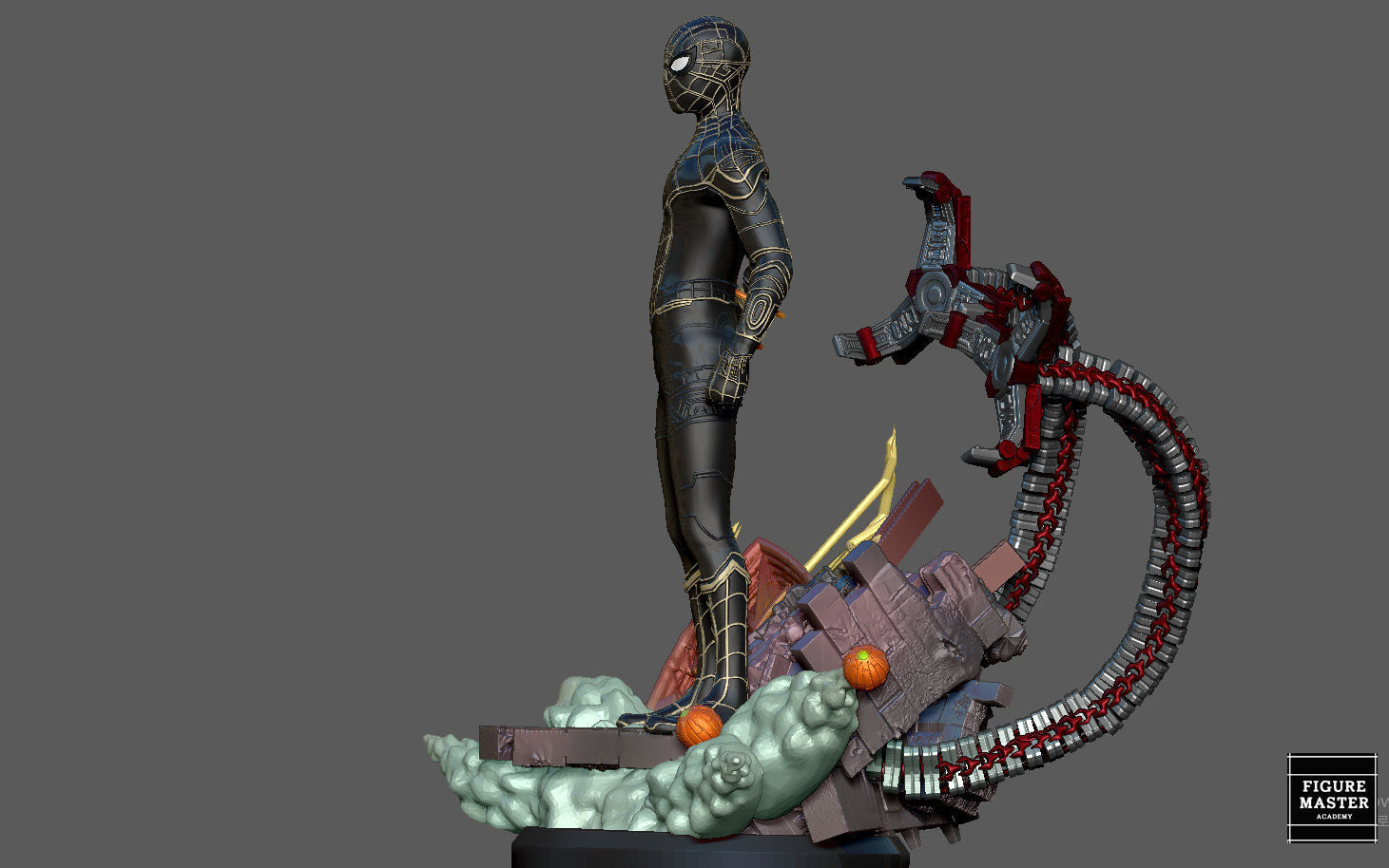 SPIDERMAN NO WAY HOME BLACK GOLD SUIT MCU MARVEL TOM HOLLAND 3D print model_19