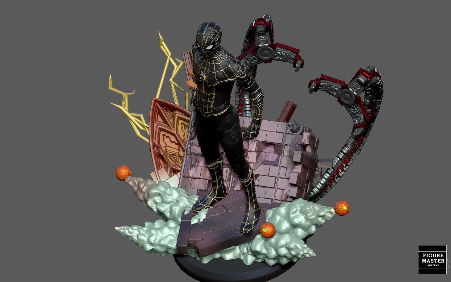 SPIDERMAN NO WAY HOME BLACK GOLD SUIT MCU MARVEL TOM HOLLAND 3D print model_23