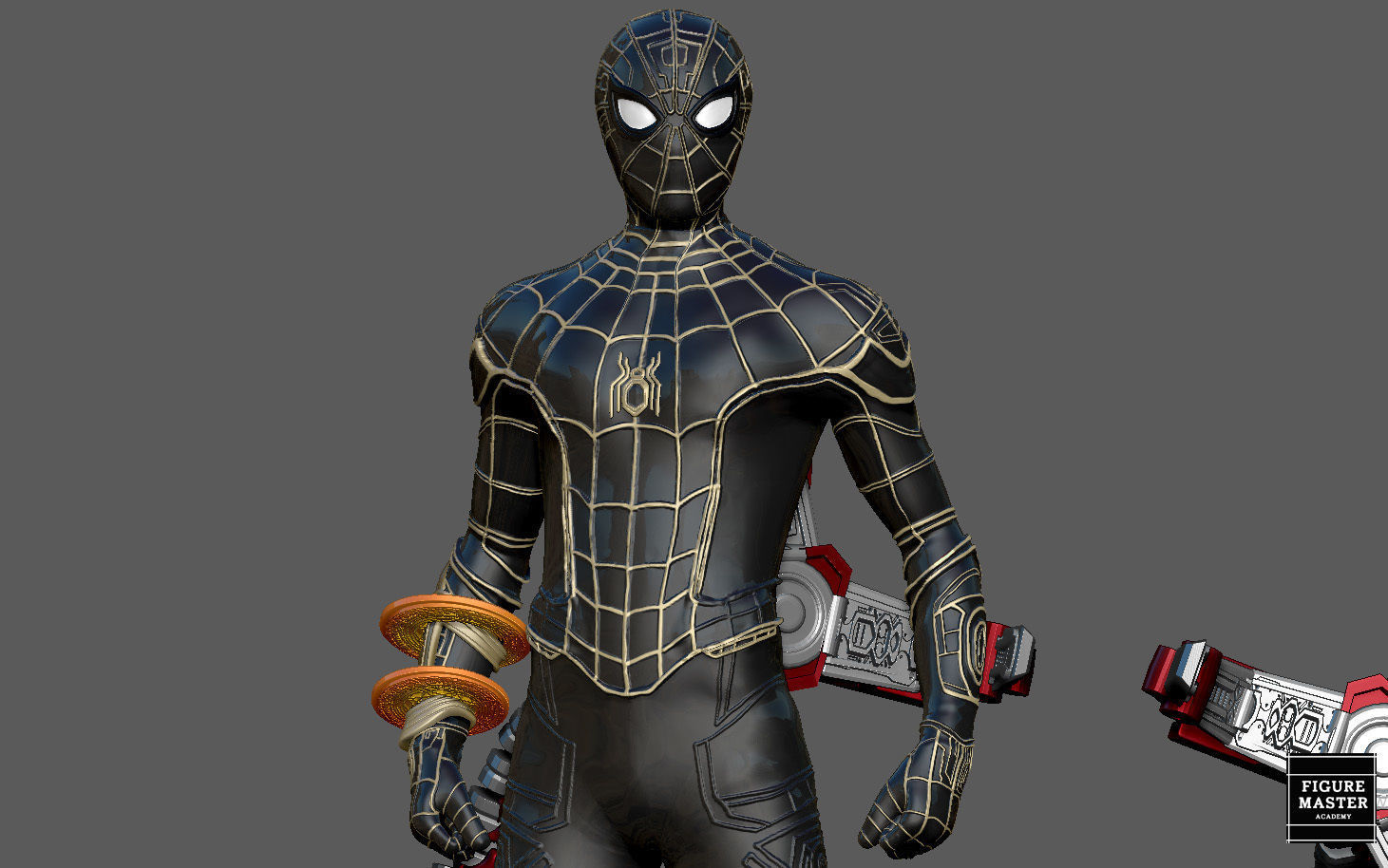 SPIDERMAN NO WAY HOME BLACK GOLD SUIT MCU MARVEL TOM HOLLAND 3D print model_12