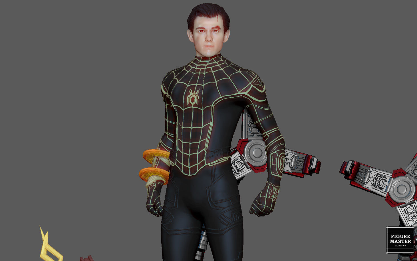 SPIDERMAN NO WAY HOME BLACK GOLD SUIT MCU MARVEL TOM HOLLAND 3D print model_1