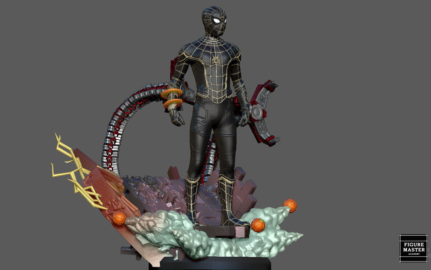 SPIDERMAN NO WAY HOME BLACK GOLD SUIT MCU MARVEL TOM HOLLAND 3D print model_22