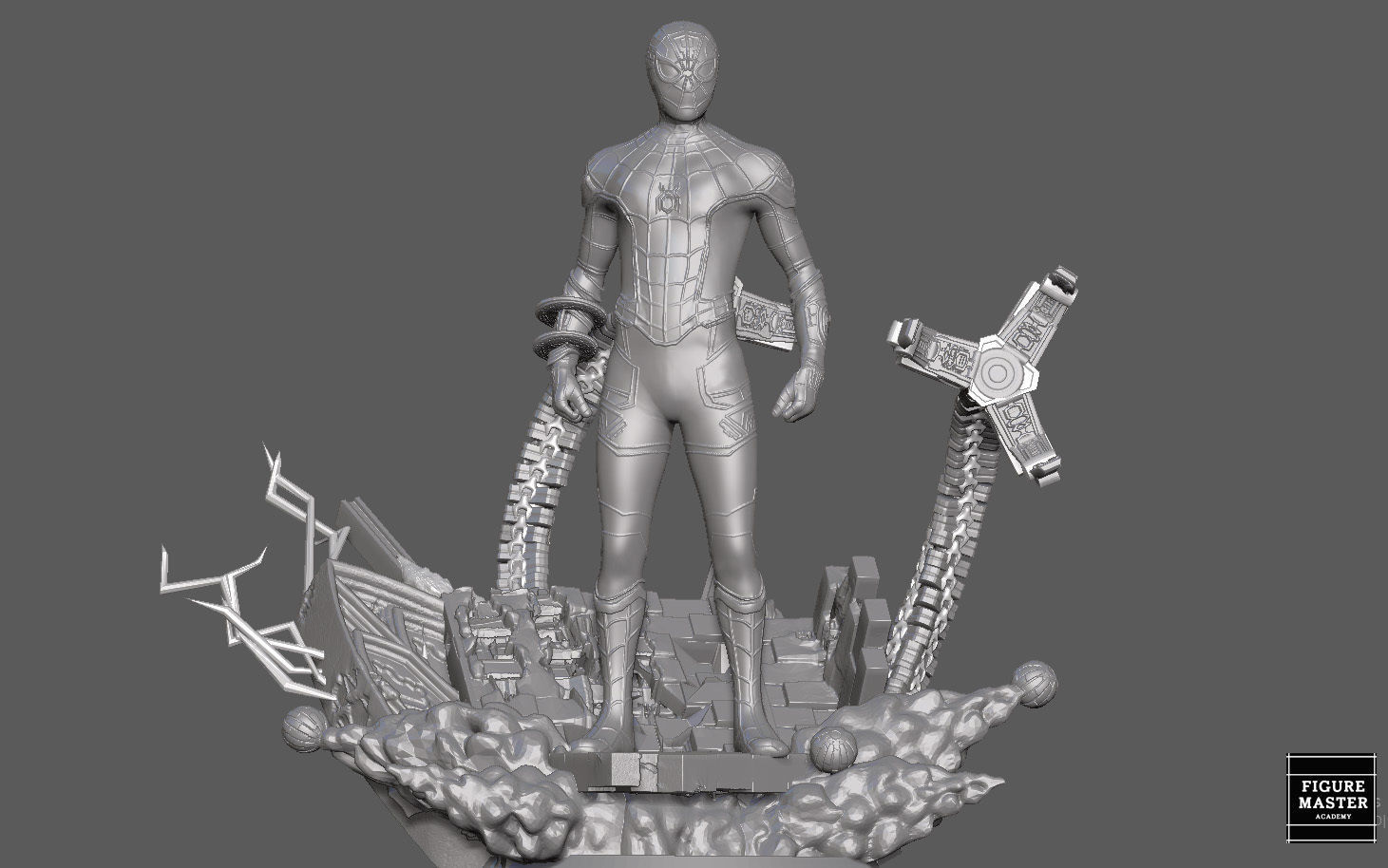 SPIDERMAN NO WAY HOME BLACK GOLD SUIT MCU MARVEL TOM HOLLAND 3D print model_29