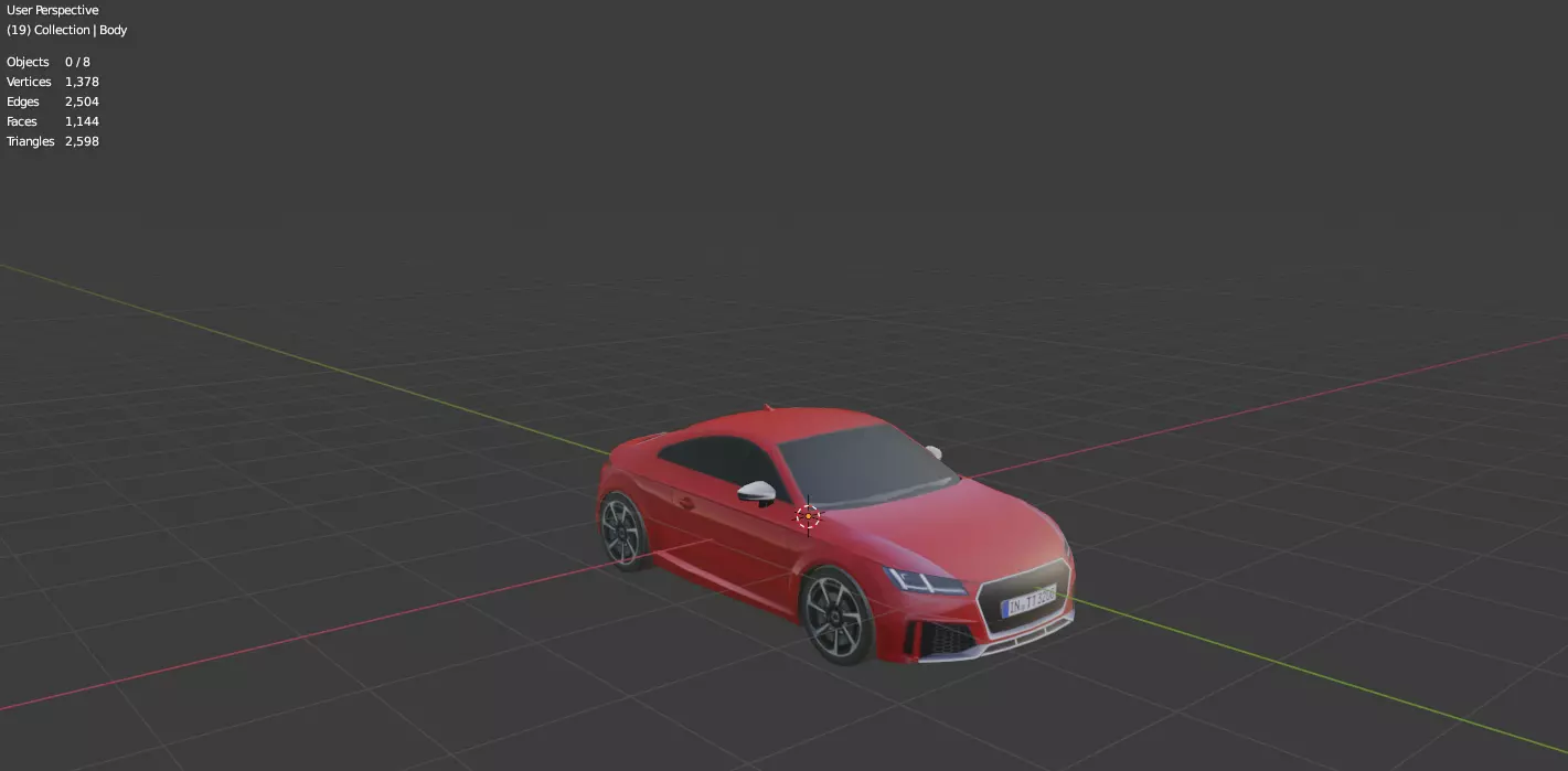Audi TT 2017 Low-poly 3D model