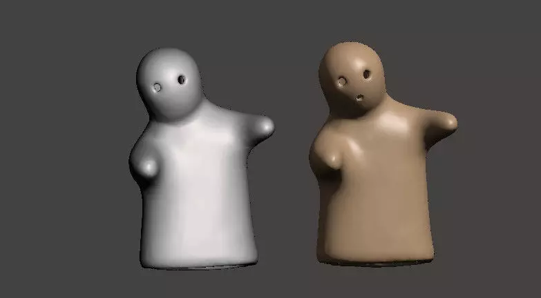 Ghost like salt and pepper shakers hugging 3D print model_0